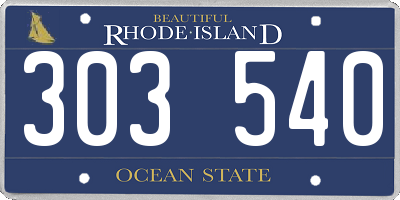 RI license plate 303540