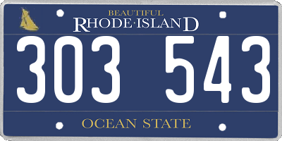 RI license plate 303543