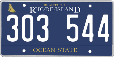 RI license plate 303544