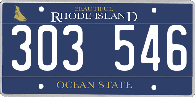 RI license plate 303546