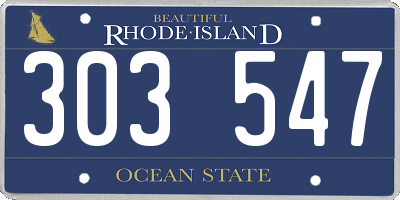 RI license plate 303547