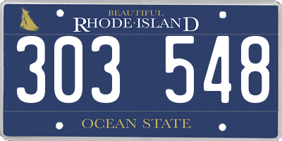 RI license plate 303548
