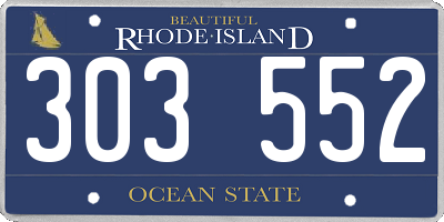 RI license plate 303552