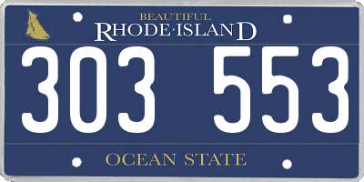RI license plate 303553