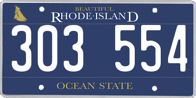 RI license plate 303554