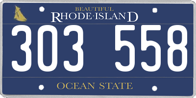 RI license plate 303558