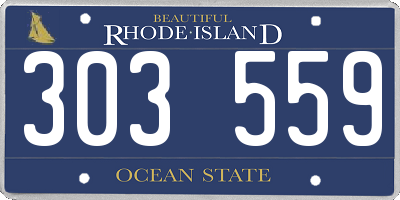 RI license plate 303559