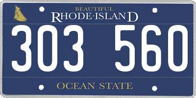 RI license plate 303560
