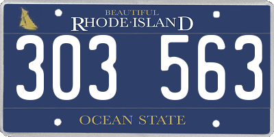 RI license plate 303563
