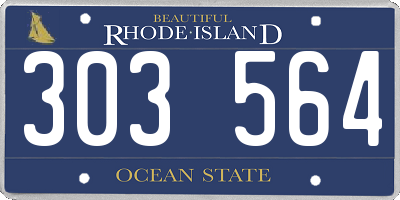 RI license plate 303564