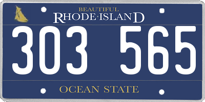 RI license plate 303565