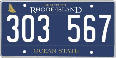 RI license plate 303567