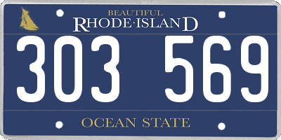 RI license plate 303569