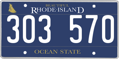 RI license plate 303570