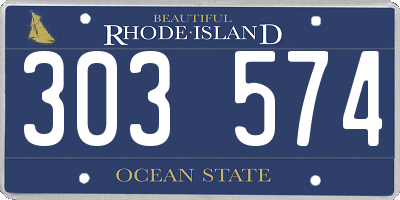 RI license plate 303574