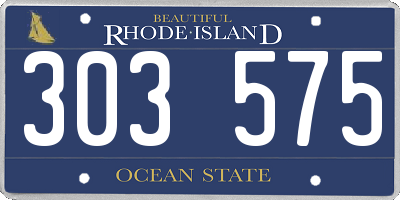 RI license plate 303575