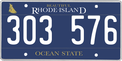 RI license plate 303576