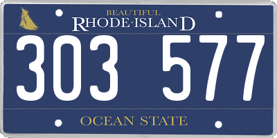 RI license plate 303577