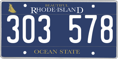 RI license plate 303578