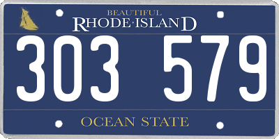 RI license plate 303579
