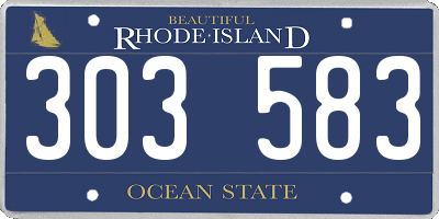 RI license plate 303583