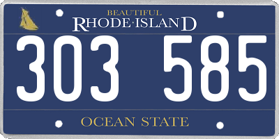 RI license plate 303585