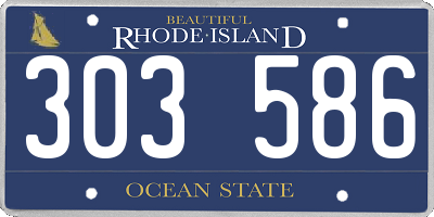 RI license plate 303586