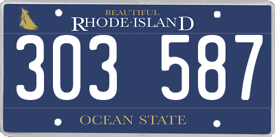 RI license plate 303587