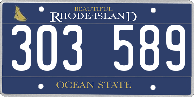 RI license plate 303589