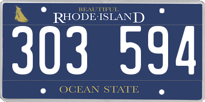 RI license plate 303594