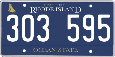 RI license plate 303595