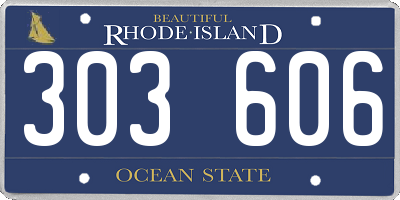 RI license plate 303606