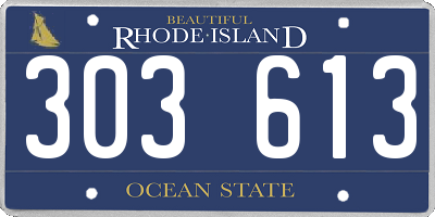RI license plate 303613