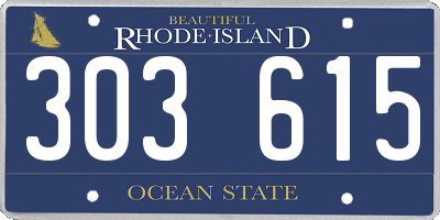 RI license plate 303615