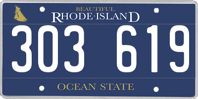 RI license plate 303619