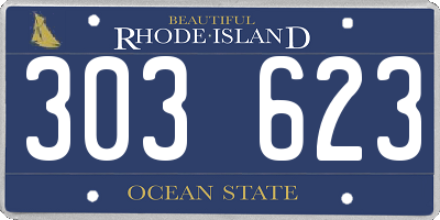 RI license plate 303623