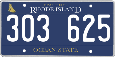 RI license plate 303625