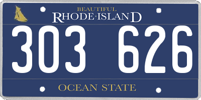 RI license plate 303626