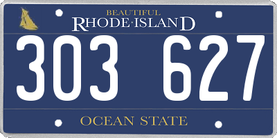 RI license plate 303627