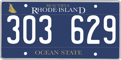 RI license plate 303629