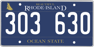 RI license plate 303630
