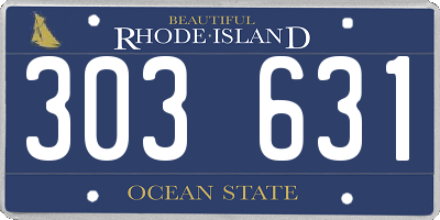 RI license plate 303631