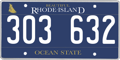 RI license plate 303632