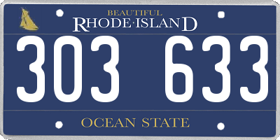 RI license plate 303633