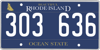 RI license plate 303636