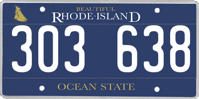 RI license plate 303638