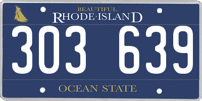 RI license plate 303639