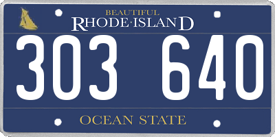 RI license plate 303640