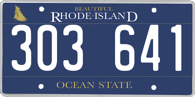 RI license plate 303641
