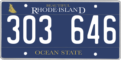 RI license plate 303646
